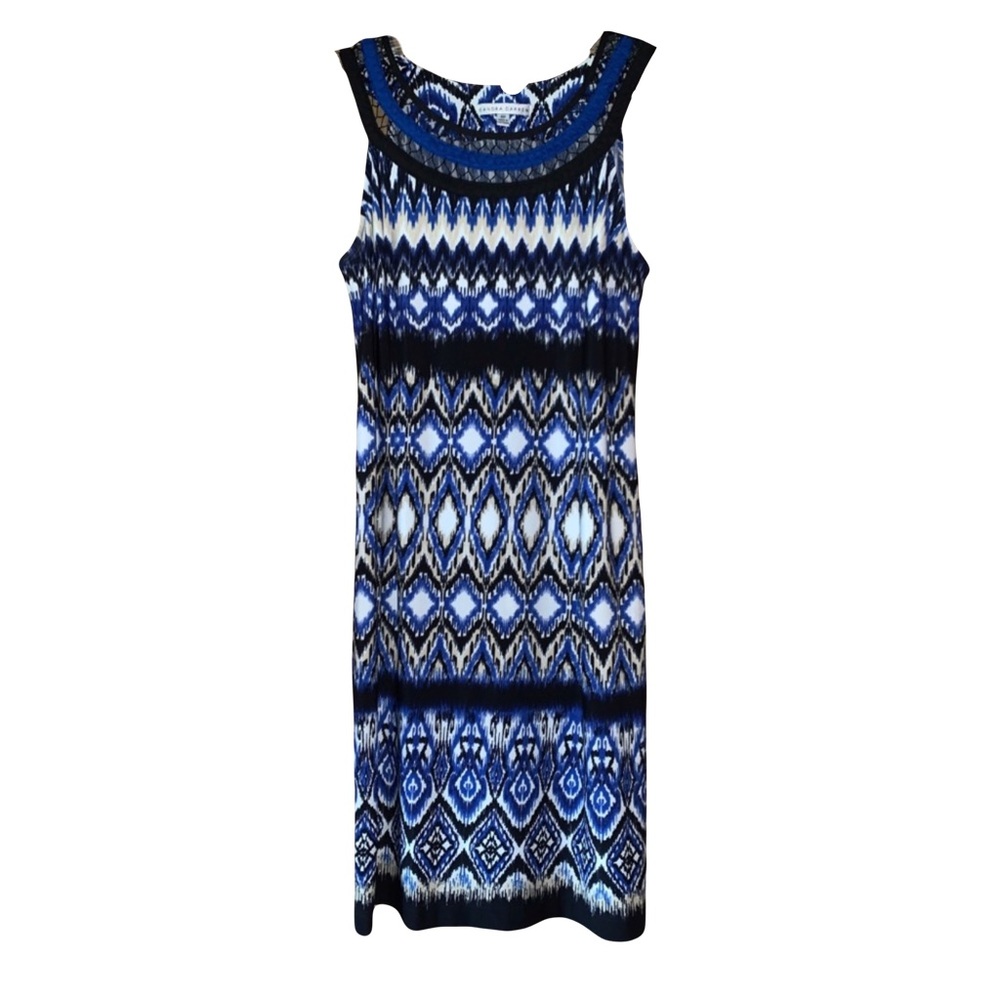 Blue “Aztec” Print Sheath Dress - image 1